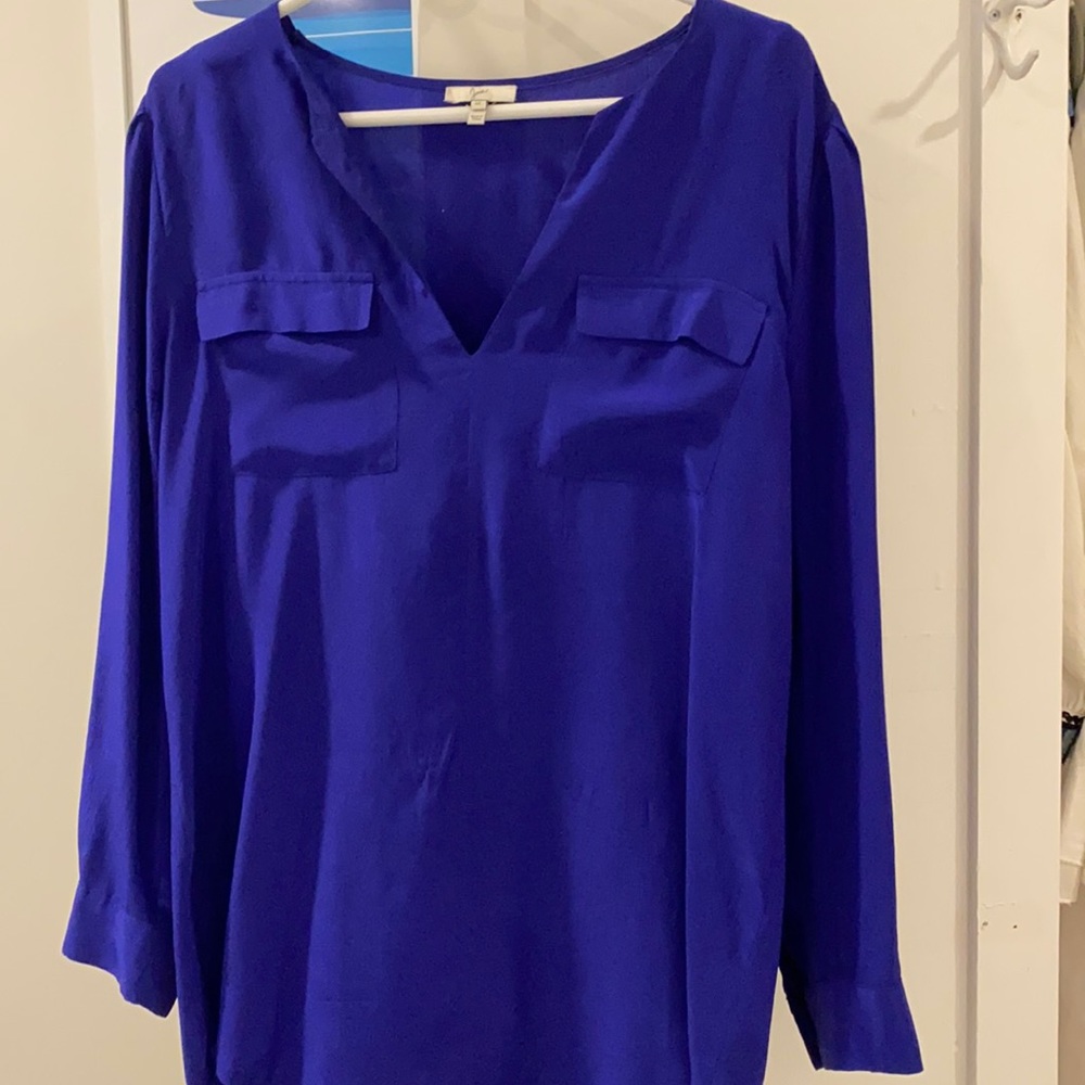 Joie silk long sleeve v neck blouse